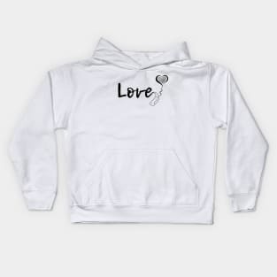 Love | Cochlear Implant | Black & Gray Kids Hoodie